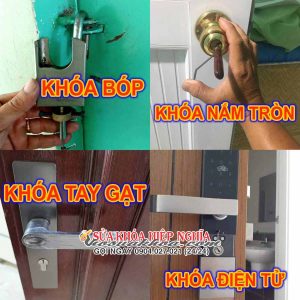 mở khóa cửa tay nắm tròn tay gạt
